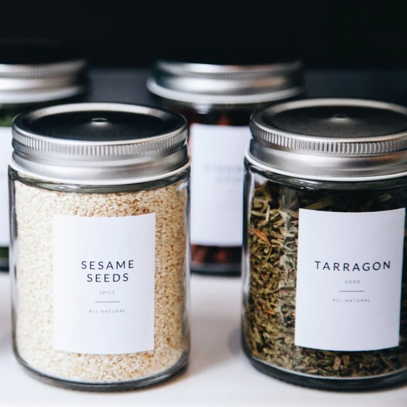 🆕 146 MINIMALIST SPICE JAR LABELS SET - Waterproof Labels ~ White w/ Black Font - Picture 13 of 13